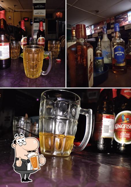 You can get a glass of light or dark beer