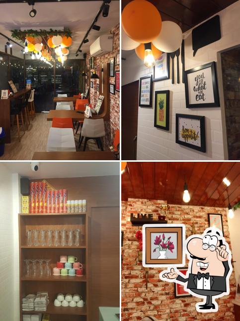 The interior of 7th Heaven Bakery- Dwarka