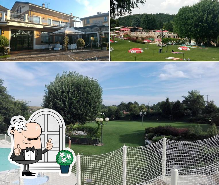 Goditi la vista dall'area esterna di LA CAVALLINA CERIMONIE con RISTORANTE LA PIAZZETTA