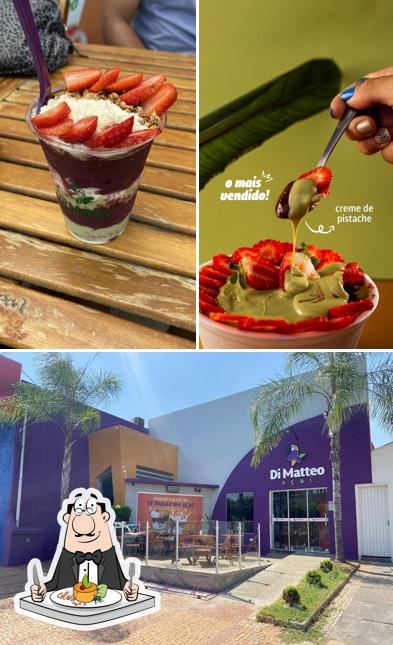 A ilustração do Di Matteo Santa Fé Do Sul’s comida e interior