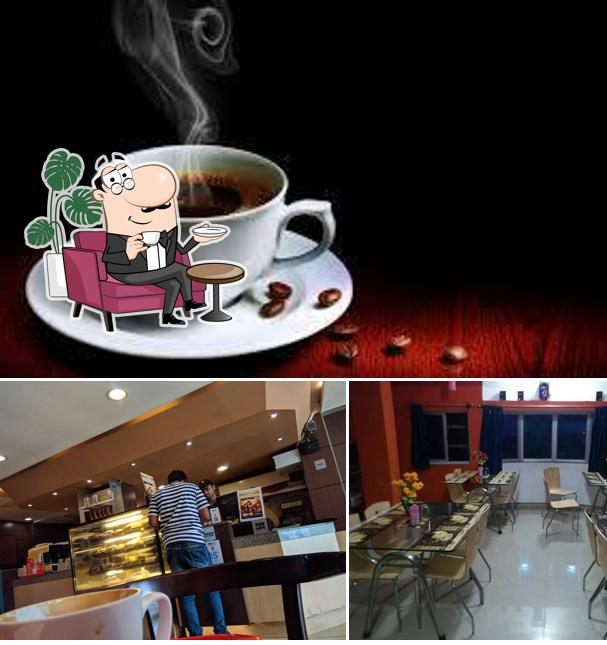 The picture of interior and beverage at Cafe Coffee Day