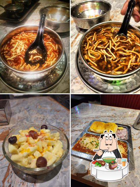 Hot and sour soup at Modak Pure Veg