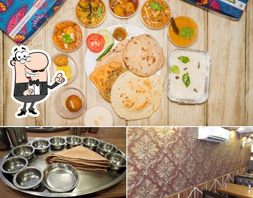 The image of interior and food at Rajasthali