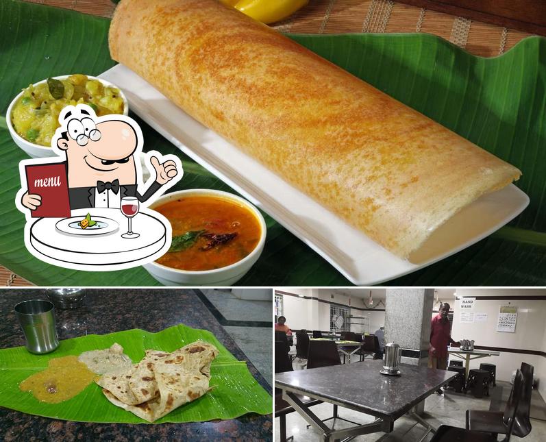 The image of food and interior at Sathya Hotel