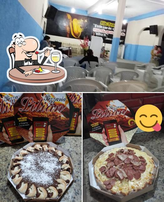 O Pizzaria Lilian se destaca pelo comida e interior