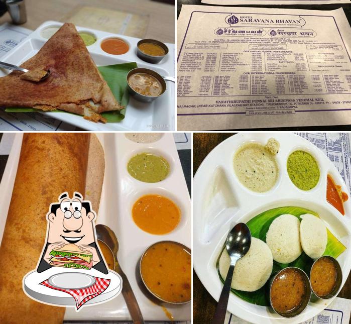 Have a sandwich at Hotel Saravana Bhavan