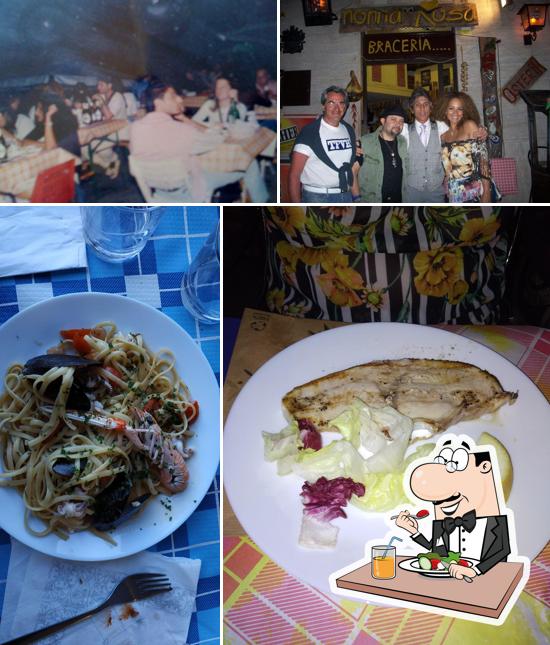 La cibo e bancone da bar del ristorante