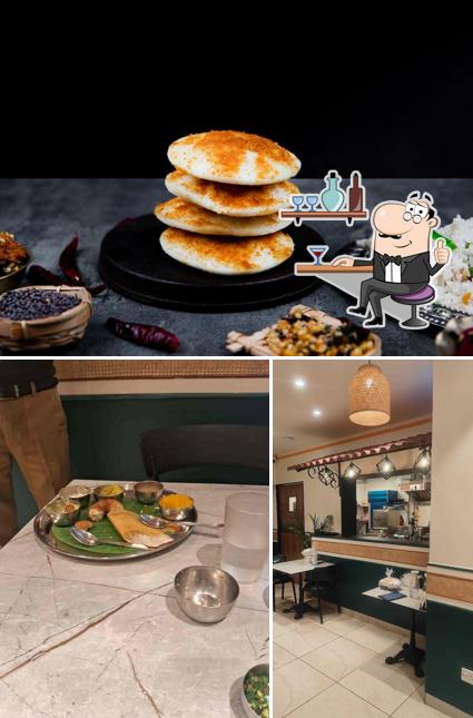 Take a seat at one of the tables at Dosa Coffee