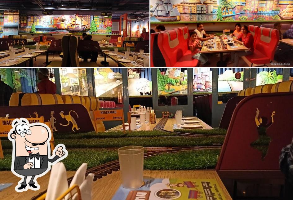 The interior of Platform65 The Train Theme Restaurant - Vizag