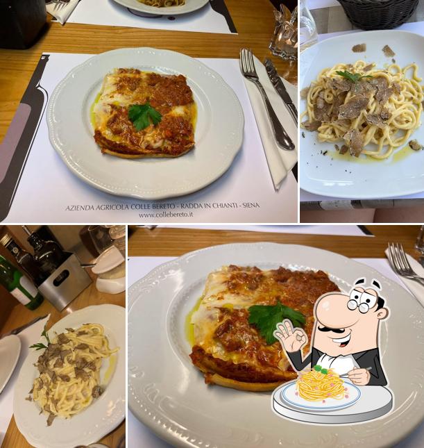 Spaghetti alla carbonara al Ristorante Enoteca di Colle Bereto