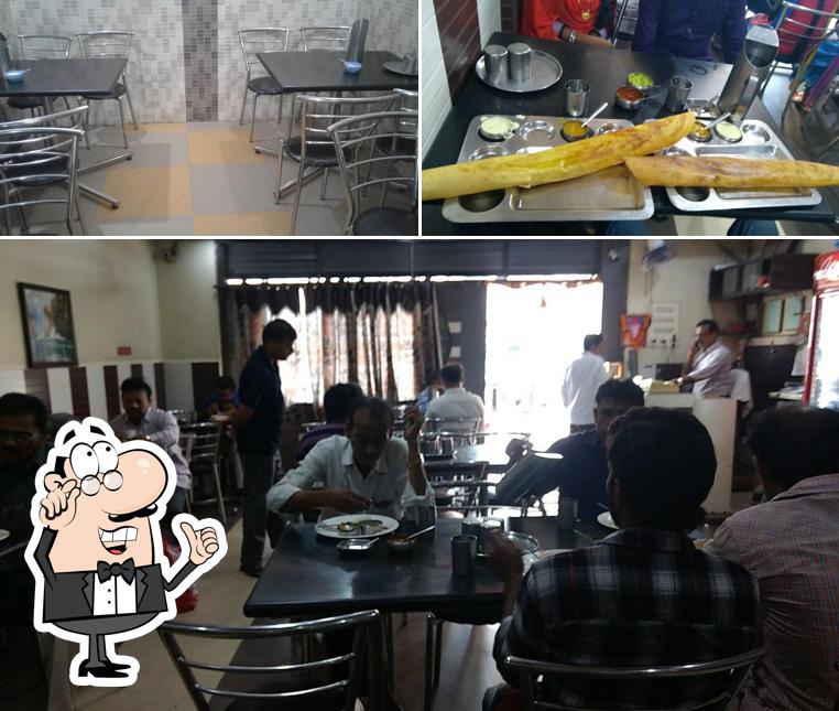 The interior of Hotel Prabha Veg Restaurant