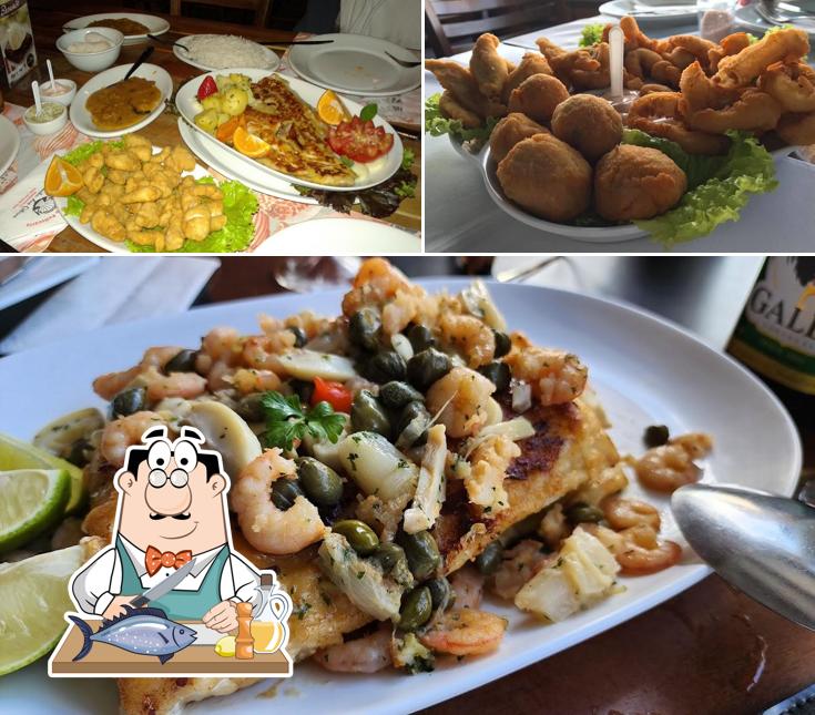 Salmão grelhado em Restaurante Concha das Ostras