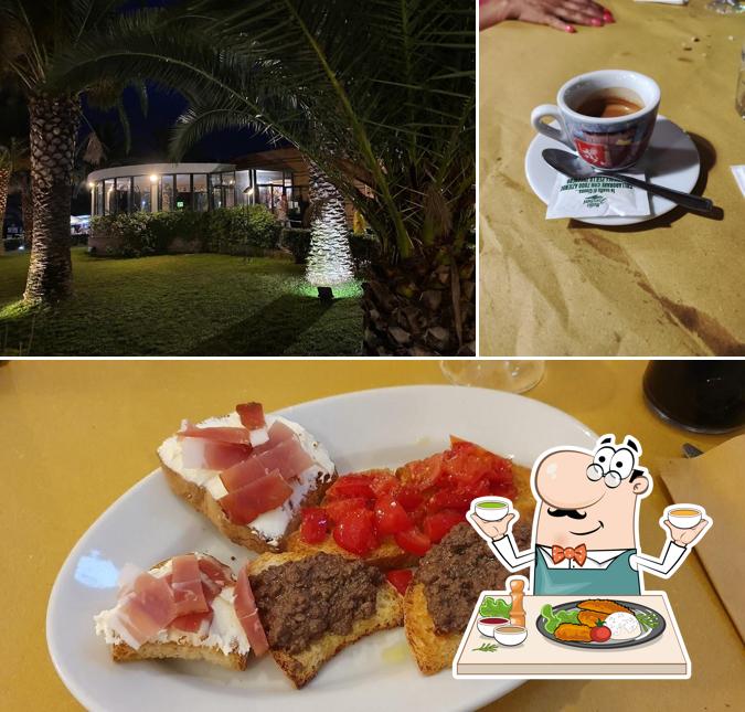 La cibo e esterno del ristorante