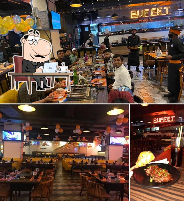 Take a seat at one of the tables at The Barbeque Company