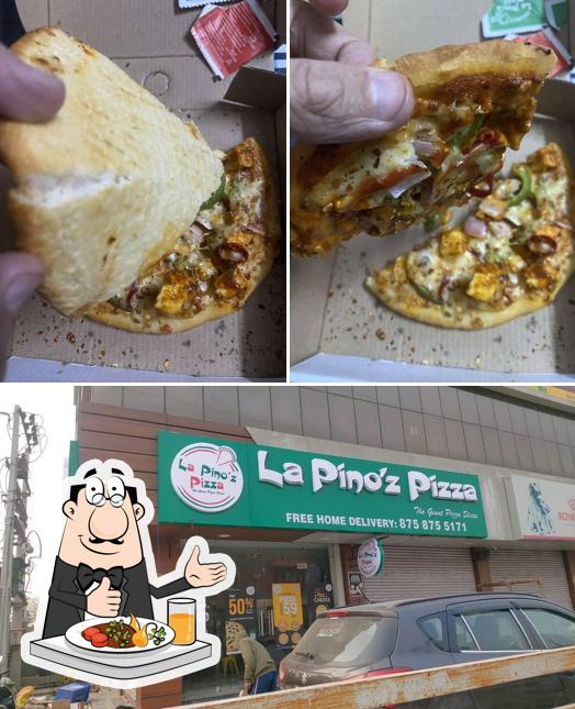 The image of food and exterior at La Pino'z Pizza