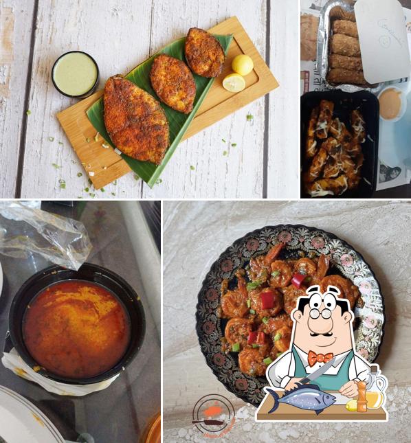 Grilled salmon at House Of Flavours