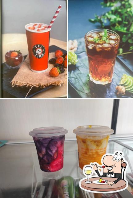 Check out the image displaying food and beer at Tea Time