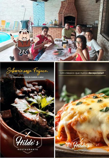 A comida e bebida do restaurante