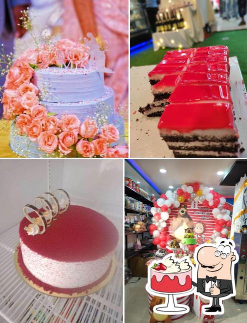 Red velvet cake at D macarons Cakes