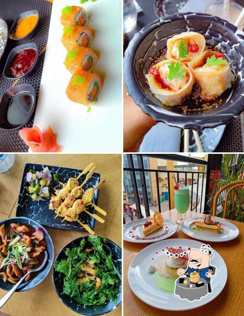 The photo of food and interior at CHA