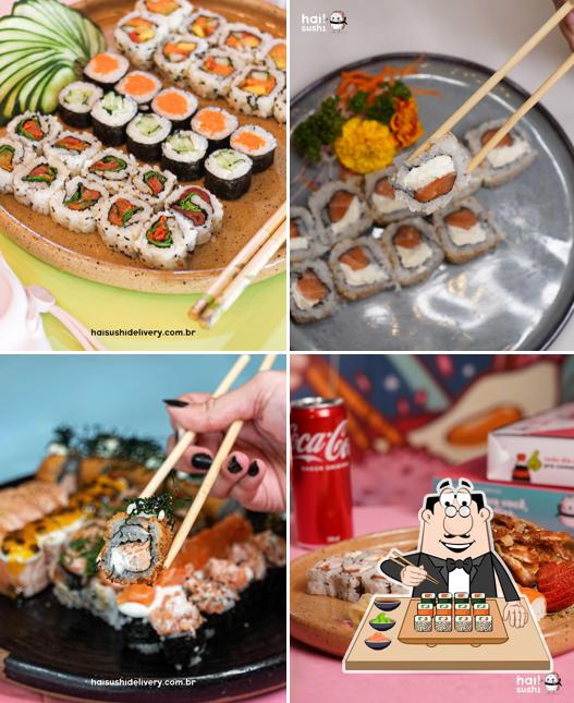 Prove diferentes opções de sushi