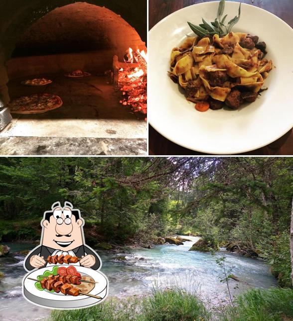 La cibo e esterno del ristorante