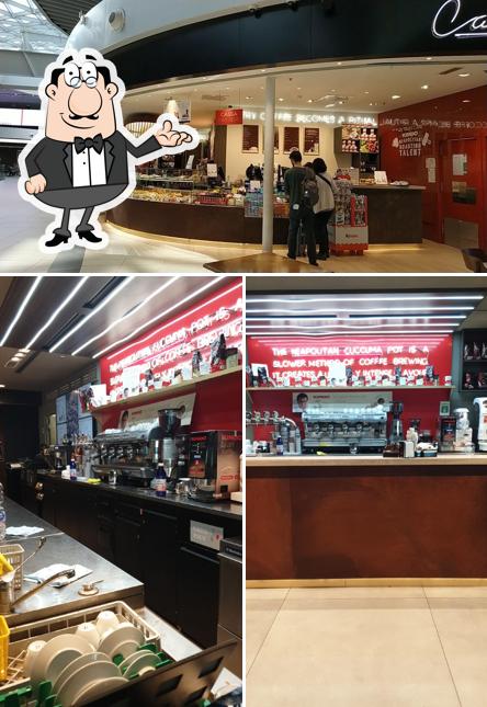 Gli interni di Caffè Kimbo