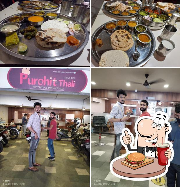 Order a burger at Purohit Thali