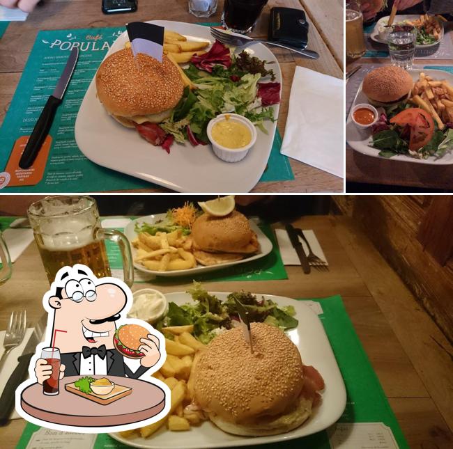 Concediti un bell'hamburger a Café Populaire