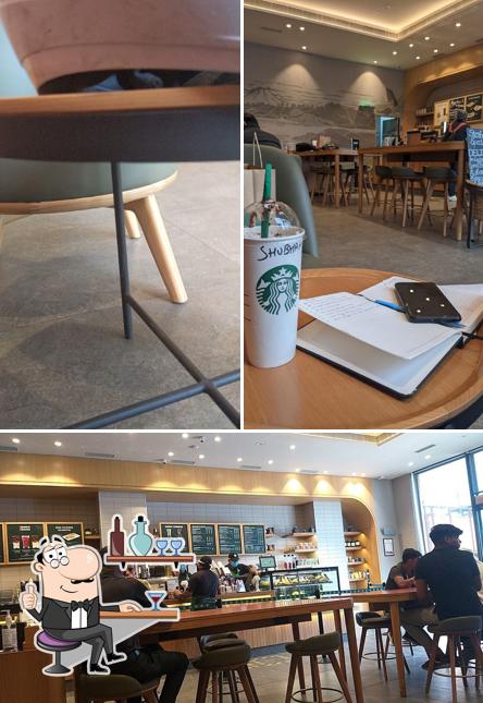 The interior of Starbucks