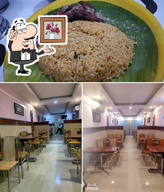 The photo of interior and food at Thambi annan's Biriyani Hotel