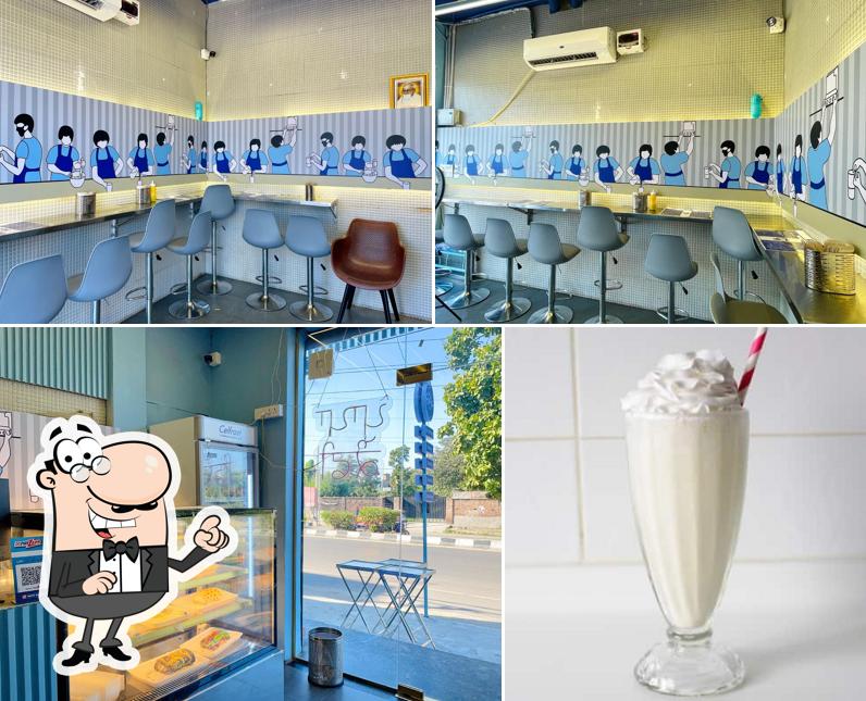 This is the picture depicting interior and food at papa coffee