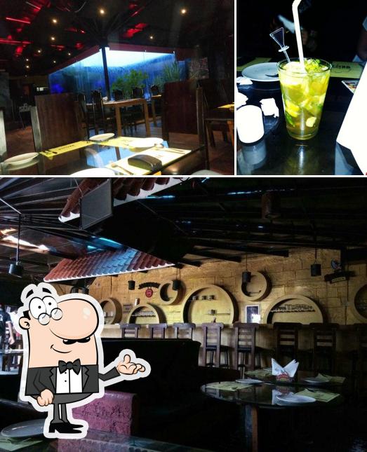 The restaurant's interior and dining table