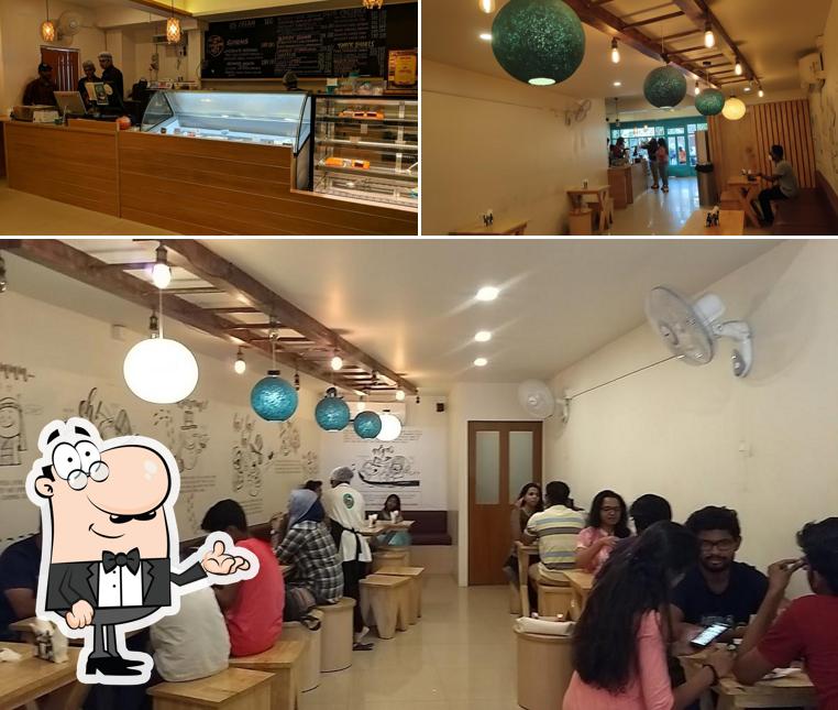 Take a seat at one of the tables at Paul's Creamery