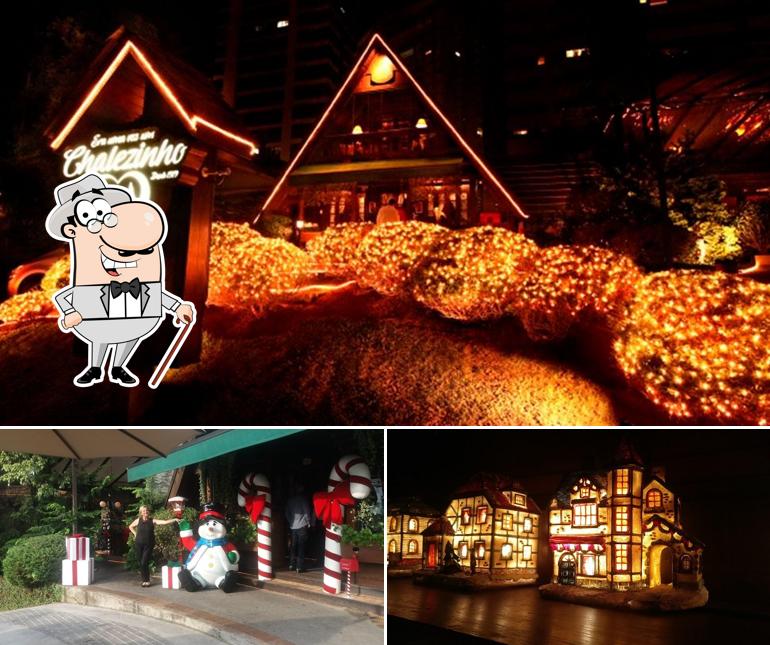 Esta é a ilustração mostrando exterior e comida no Chalezinho Morumbi