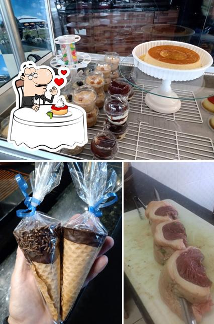 Roda D’Água Restaurante e Pesqueiro provê uma seleção de pratos doces