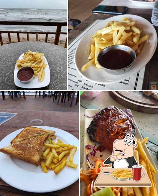 French fries at Aura beach cafe