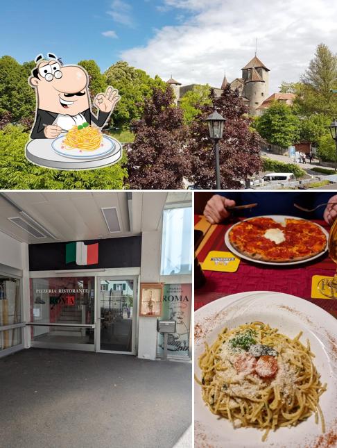 Spaghetti alla carbonara al Pizzeria Ristorante Roma