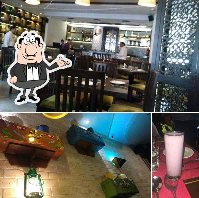 This is the picture depicting interior and beverage at No.101 Restaurant