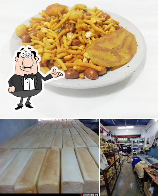 The restaurant's interior and food