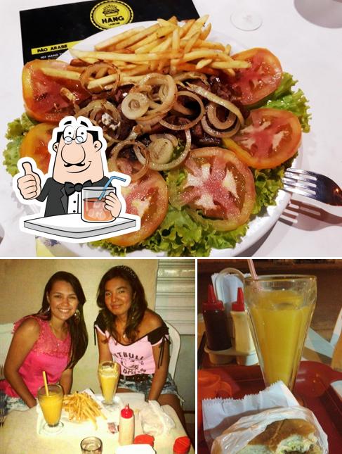 Esta é a ilustração ilustrando bebida e comida no Hang Lanche