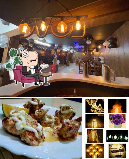 This is the picture showing interior and food at UP 42 Restaurant & Cafe