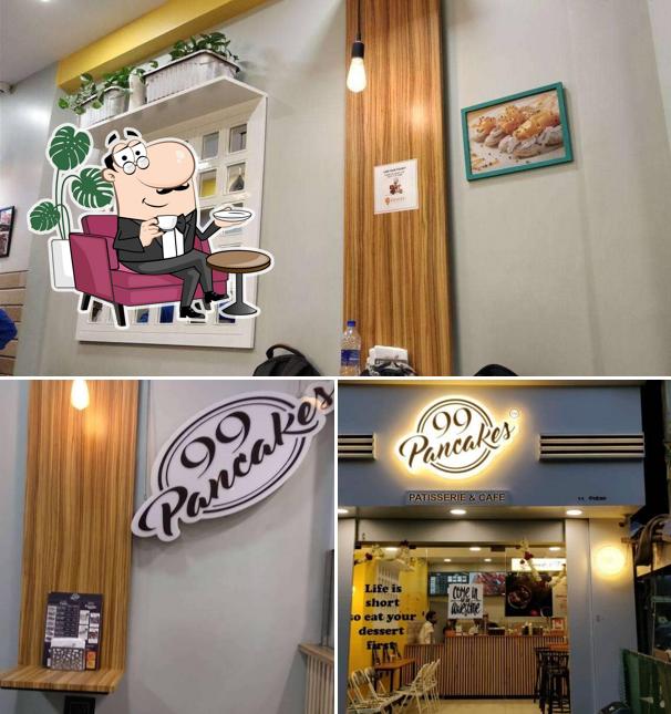 Take a seat at one of the tables at 99 Pancakes