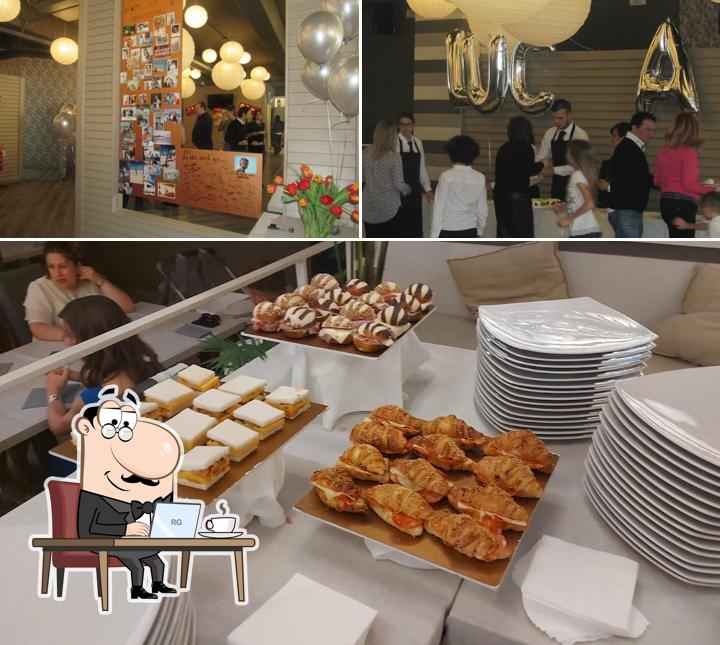 La interni e cibo del ristorante