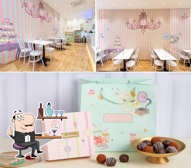 Among different things one can find interior and food at Theobroma