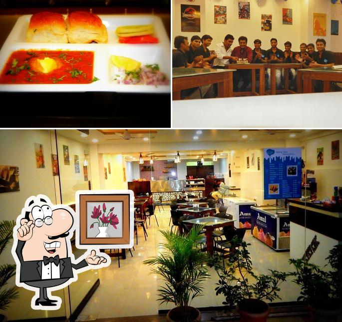 Take a look at the image depicting interior and food at Melting Bluez