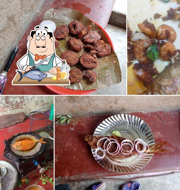 Grilled salmon at Adithi sea food