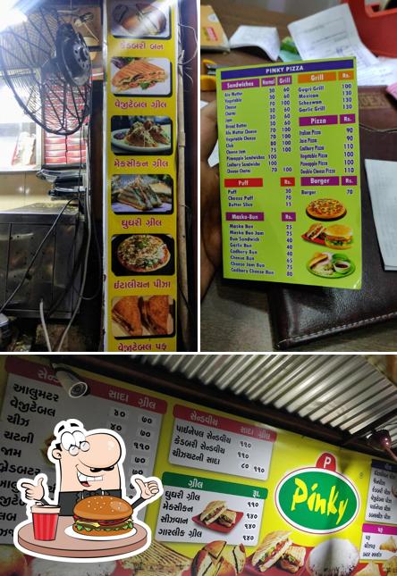 Try out a burger at Pinky Pizza & Sandwich Parlour