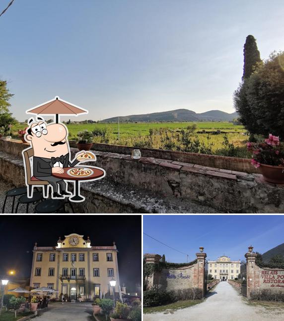 Puoi goderti l'aria fresca da seduto all'esterno di Ristorante Villa Poschi