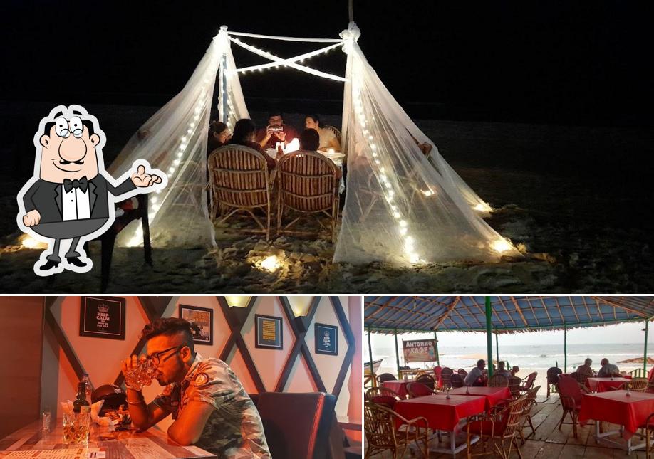 Take a seat at one of the tables at Anthony's First Base